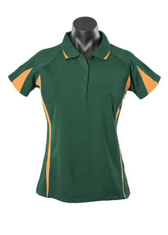 Aussie Pacific Eureka Ladies Polo Shirt 2304 Casual Wear Aussie Pacific Bottle/Gold/Ashe 8 